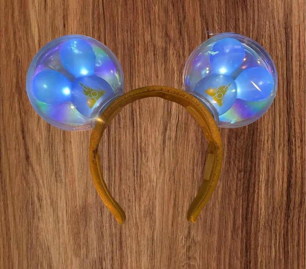 Disney World 50th Anniversary Mickey Mouse Balloon Light-Up Ears Headband